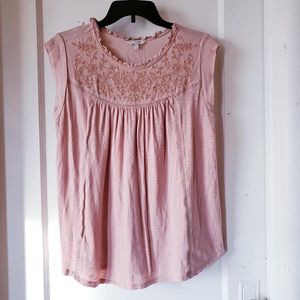 Lucky Brand Blush Pink top Sz Large